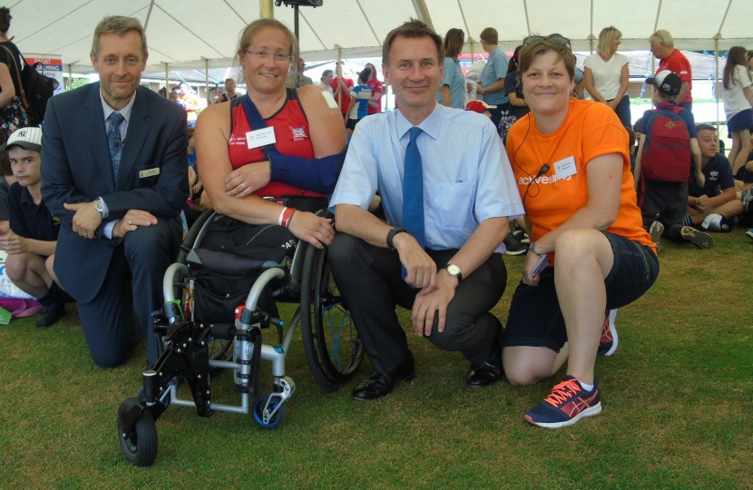 Jeremy Hunt MP with Paralympian, Racahel Morris MBE