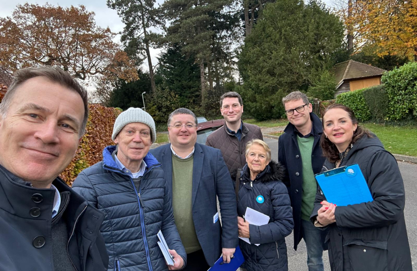 Jeremy and canvassers in Shalford