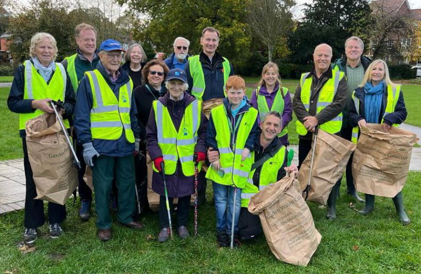 Litter picking. 