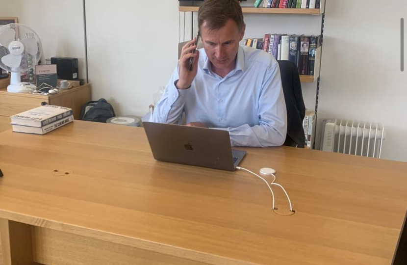 Jeremy Hunt during constituency calls 