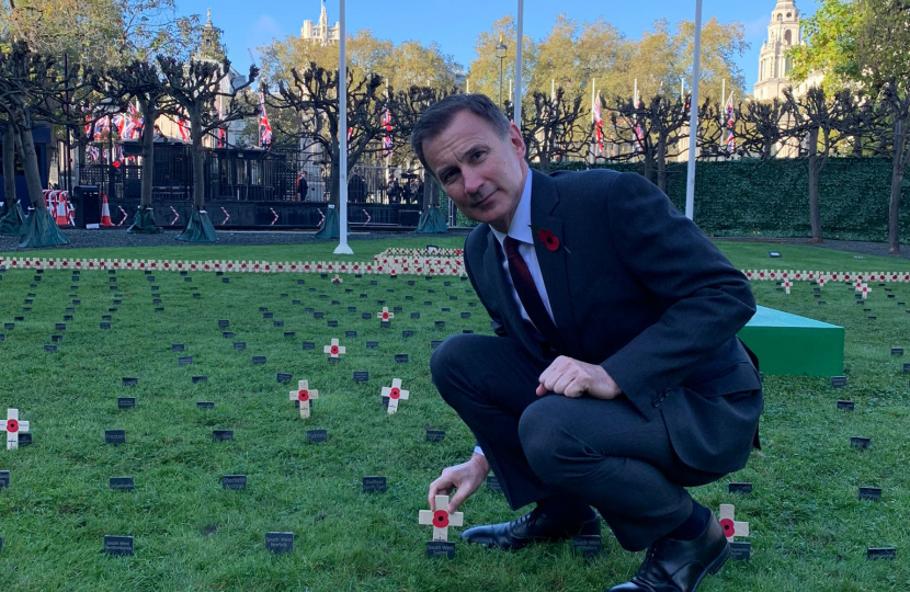 Jeremy Hunt MP on laying poppy in Westminster. 