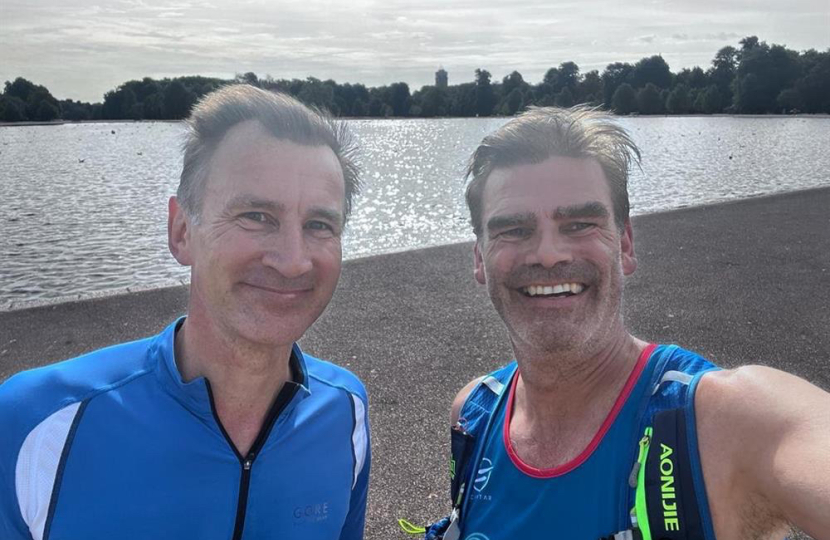 Jeremy Hunt running running for the Royal Surrey and for his brother Charlie