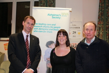 Jeremy Hunt MP for South West Surrey, Becky Jarvis Operations Manager for Alzhei
